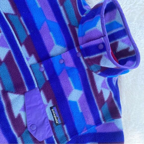 PATAGONIA Aztec arrival T Snap Synchilia Fleece Quarter Button Up Sz. M - Picture 5 of 5